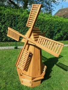 Gartenwindmühle aus Holz, achteckig, 150 cm hoch