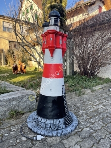 Deko Leuchtturm für den Garten Roter Sand  142 cm